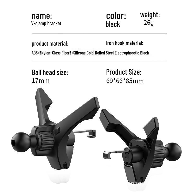 

V-Shaped Car Vent Phone Holder with Wireless Charging and 17mm Ball Head