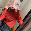 1pcs Women Autumn Winter Thickening Warm Long-sleeved T-shirt Pile Collar Thermal Underwear Fashion High Collar Slim Thermal Top
