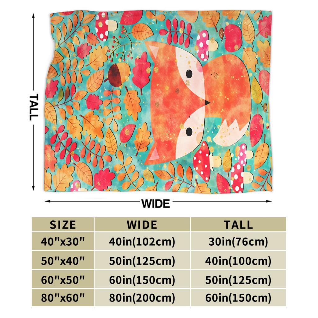 Cute Fox Cozy Blanket Funny Travel Office Throw Blanket Couch Bed Flannel Bedspread Sofa Bed Cover