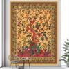 Rural Christmas Deer Mural Tapestry - Vintage Tree Printed Canvas, Washable Polyester Decoration for Home Decoration Christmas