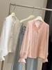 Korean Style High-End Lace Patchwork Lantern Sleeve Shirt for Women - Spring Fashion Top