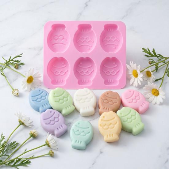 Cartoon Fish Shape Silicone Mold Cake Chocolate Tray for Fondant Mousse Soap Candle Reusable Flexible Baking Mold
