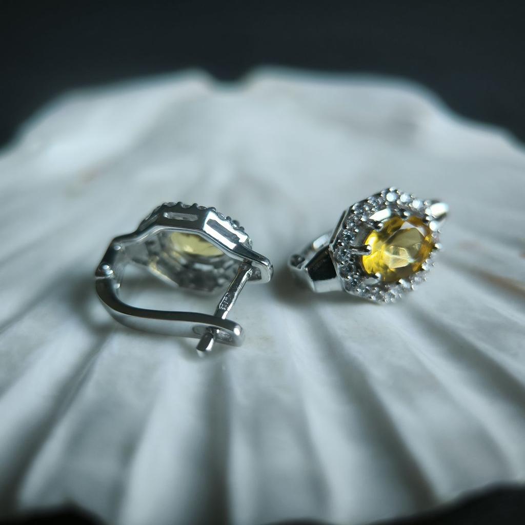 Silver Earrings with Citrine Nano 3.093ct (2189947)