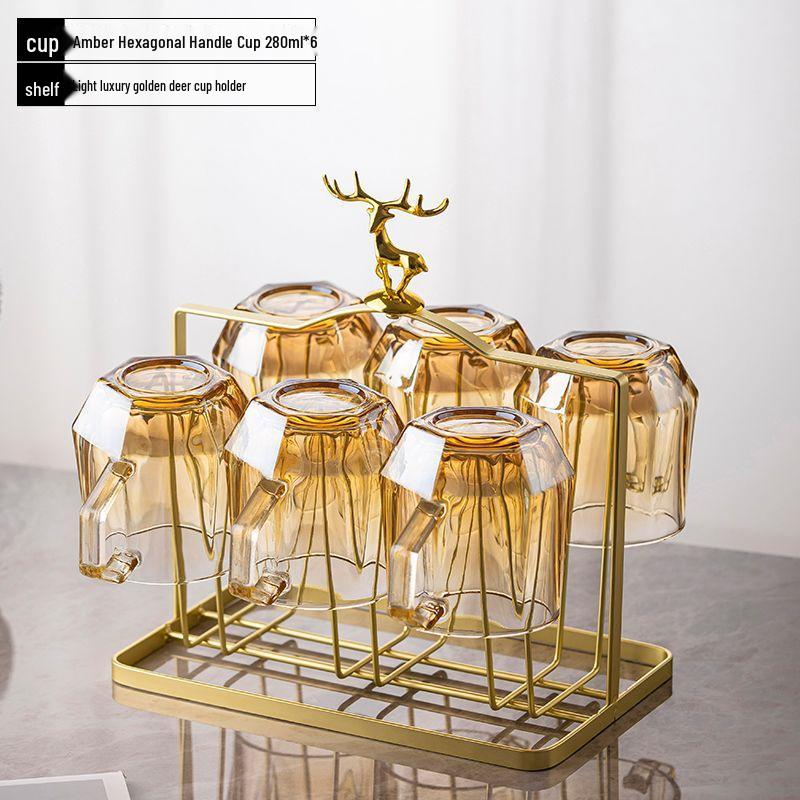 Hitzebeständiges Glasbecher-Set mit Henkel für Tee und Saft - Großes Fassungsvermögen, Hochwertiges Gefühl, Leichter Luxus Design
