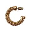 Cross Hollow Woven Twist Hoop Earrings - Simple, Versatile C-Shaped Fashion Studs