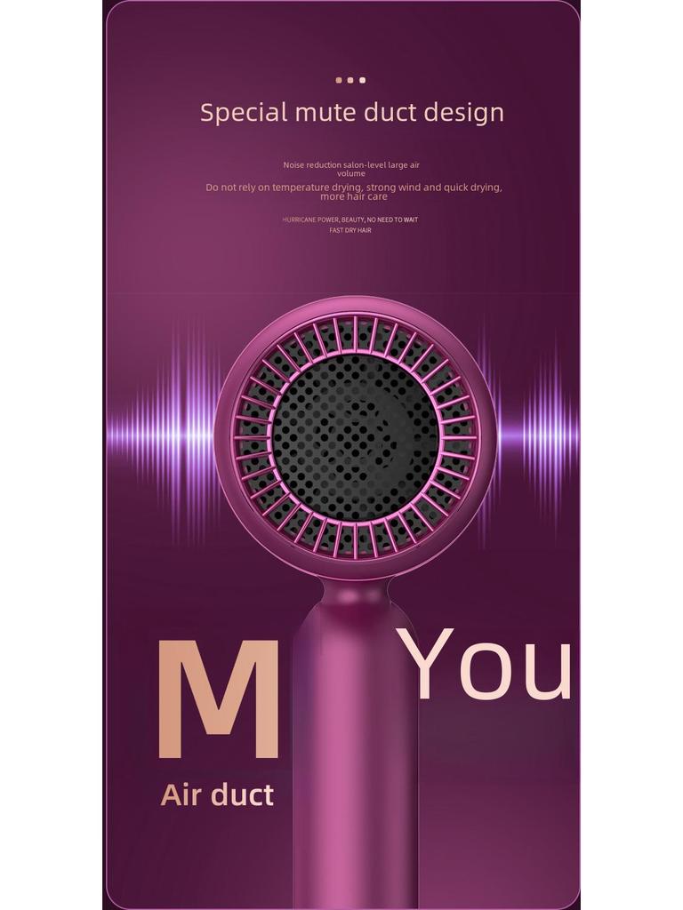 Foldable High-Power Hair Dryer with Hot/Cold Options and Blue Light for Home and Salon Use