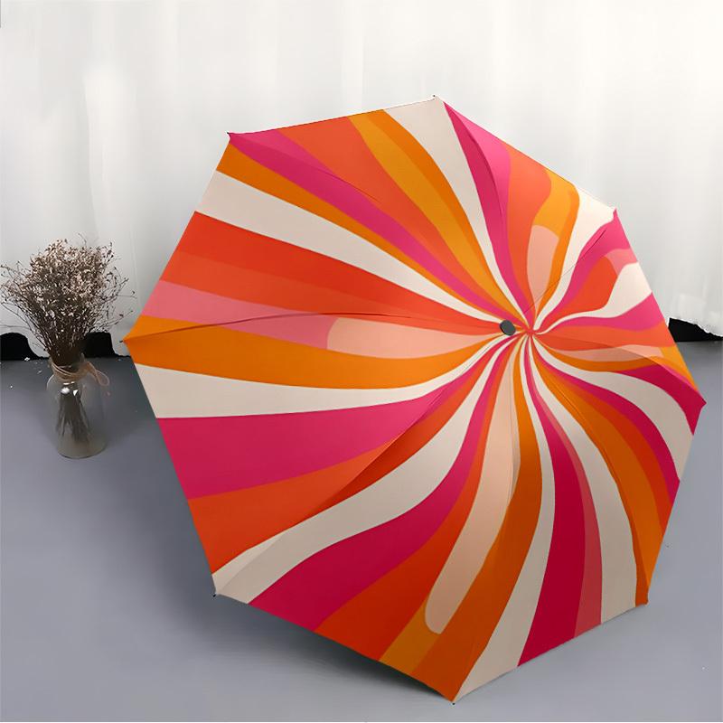 1pz Ombrello Pieghevole Automatico a Spirale di Caramella - Design Compatto a 8 Stecche, Plastica e Ferro Resistenti, Leggero per Uso Quotidiano all'Aperto004