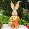 Cute 35Cm Straw Rabbit Woven Rabbit Garden Statue Rabbit Handicraft Home Decor – New Year And Easter Decorations Ornament