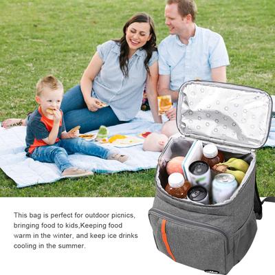 18L großer, auslaufsicherer Lunch-Rucksack, großer Thermo-Picknick-Kühl- und Warm-Isolierbeutel