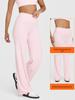 Pantalones de Yoga para Mujer Nude, Efecto Melocotón en Cadera, Cintura Alta - Elásticos, de Pierna Recta Ancha para Fitness