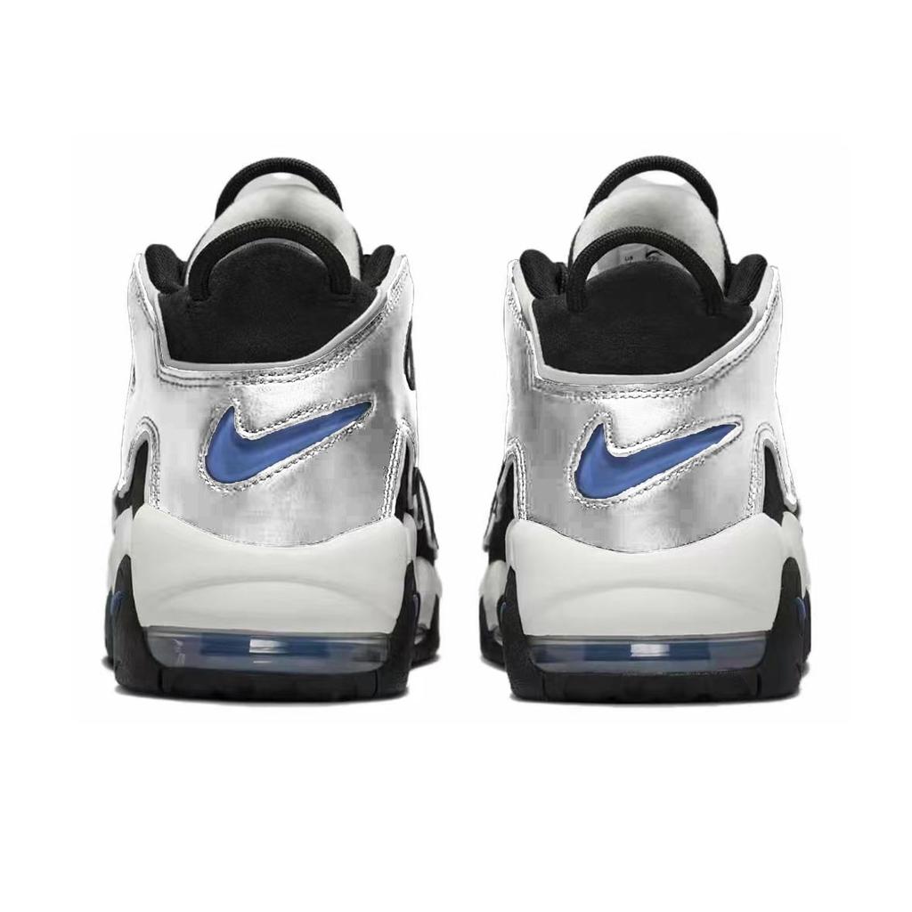 Nike Air More Uptempo Moonlight Dance Abrasion Resistant Mid top Vintage Basketball Shoes Men's Black Silver FB8883-001(Team619-)