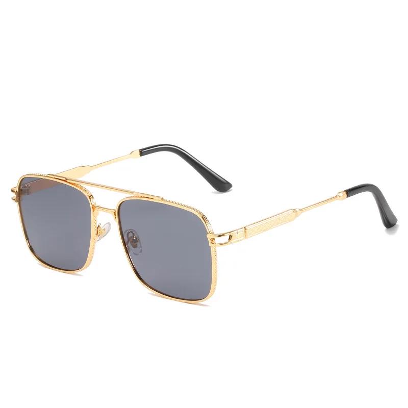 Luxury Metal Square Sunglasses Men Women Fashion Big Pilot Sun Glasses Male Classic Black Aviator Driving Travelling Shades