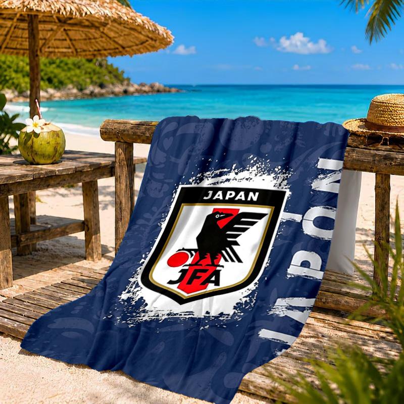 Japan Football Association Emblem Beach Towel, Quick-drying, Easy to Care for, Suitable for Both Fitness and Beach Vacations,Sports Essential