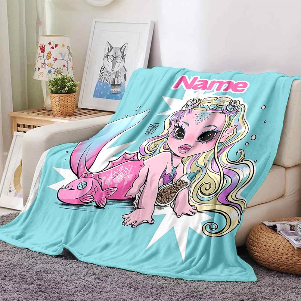 Custom Name Vampire Gothic Fantasy Art blanket for Couch & Bed, Plush Cozy Fuzzy Blanket Super Soft & Warm Blankets for Fall and Winter. 0908440