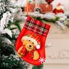 Decorative Red Christmas Stockings With Fun Cartoon Designs Of Santa Snowman Reindeer Bear For Vibrant Celebrations Festive