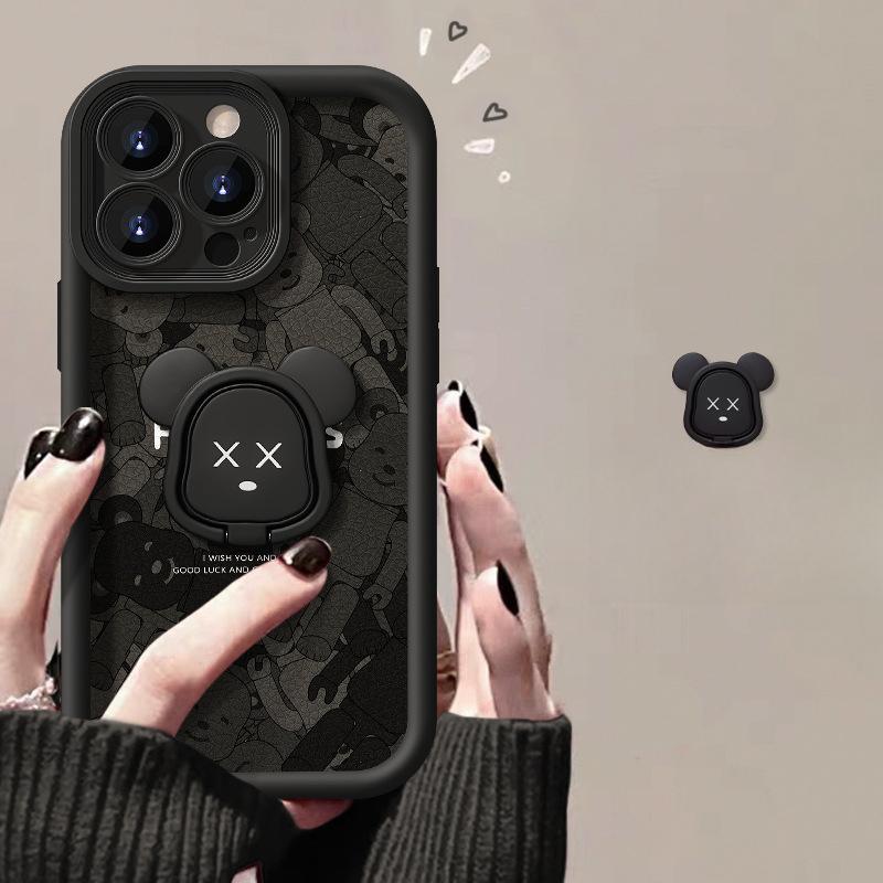 

Подходит для чехла для мобильного телефона Apple 15 IPhone 14/13promax Подставка Насильственный медведь 12/11 Силиконовая овечья кожа Xr iPhone 15 Pro Max