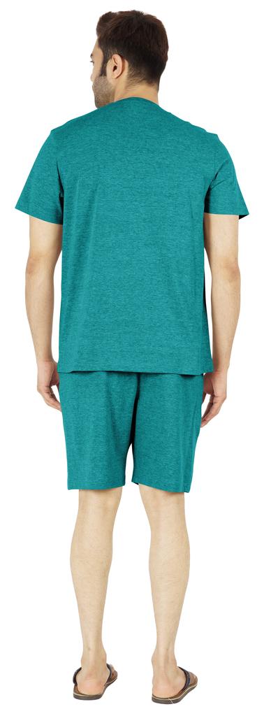 Inkmeso Solides Baumwoll-2-teiliges Nachtwäsche-Set Sommer-Shorts und T-Shirt-Set für Herren Schlafbekleidung Klassischer Pyjama