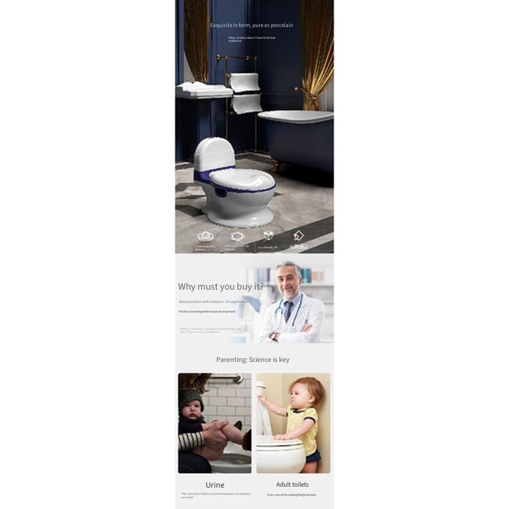 Kids Simulation Potty Toilet, Enlarged Baby Training Toilet for 0-3 Years Old, Boys Girls Potty Basin for Toilet Training