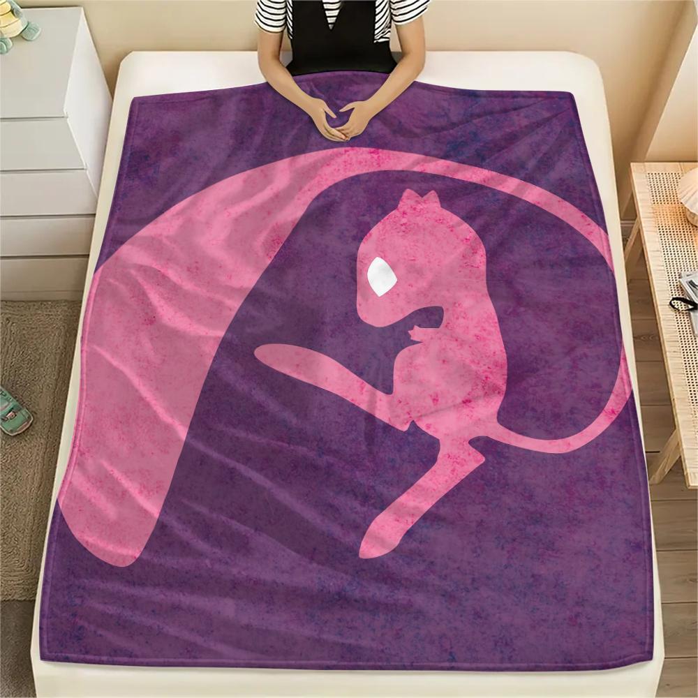 Mew Pokemon Theme Blanket, Cozy Throw for Living Room, Ideal Gift for Pokemon Collectors.chl
