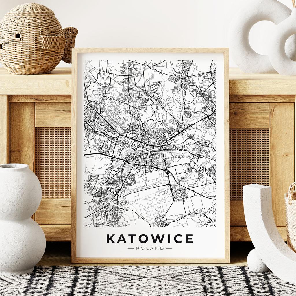 Poster Katowice City Map City Plan