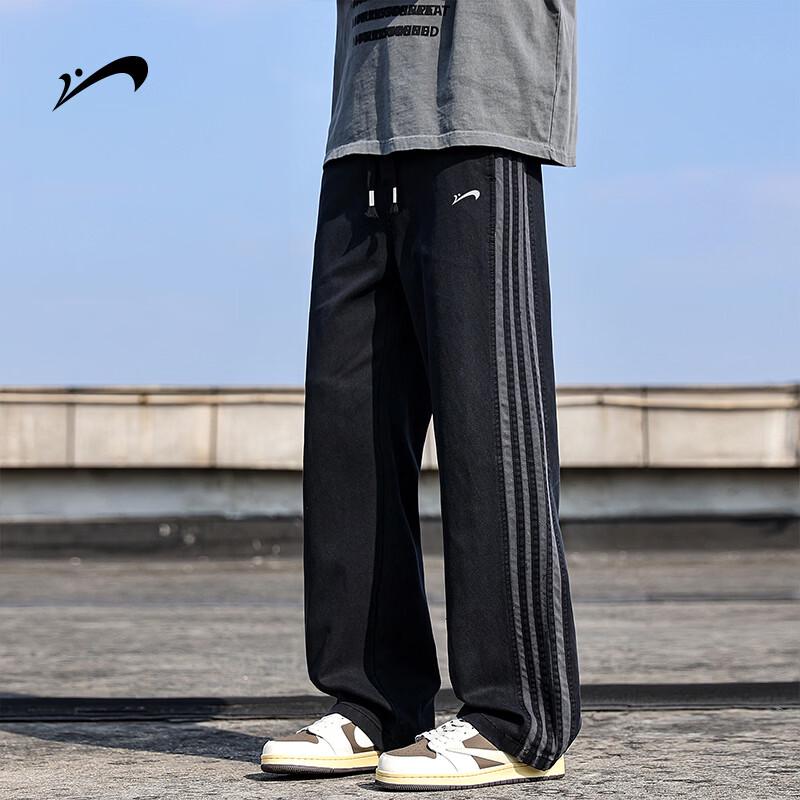 Guirenniao Men s High Street Striped Straight Leg Casual Pants 2XL
