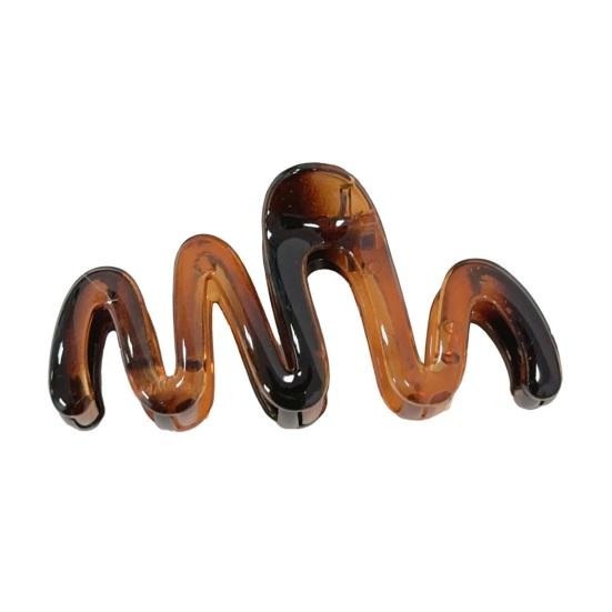 

Hair Claw Macaron Color Series Large Gripping Hair Claw Wave Shape Glossy Back Head Shark Hair Claw Hair Accessories коричневый