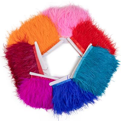 Feather1Meter Fluffy Ostrich Feathers Trim 6-8CM for Diy Craft Sewing Fringe Ribbon Dress Wedding Party Stage Clothing Plume Decoration