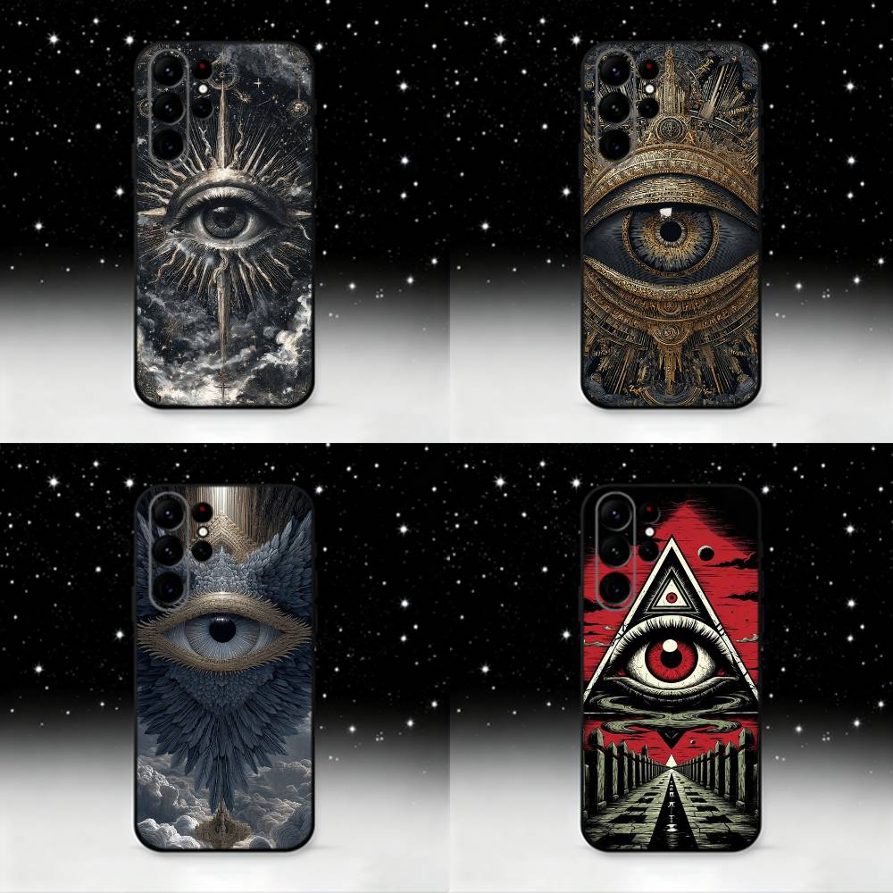 Occult Illuminati Eye Phone Case For Samsung S 25,24,23,22,30,21,10,9,Ultra,Plus,Lite,FE,4,5 G Black Soft Case