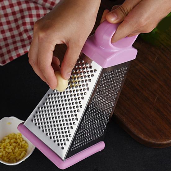 Gemüsereibe Rutschfester Boden Ergonomischer Griff mit Rutschfestem Gummiring Vierseitige Kartoffel-Käsereibe Gemüseschneider für Restaurant