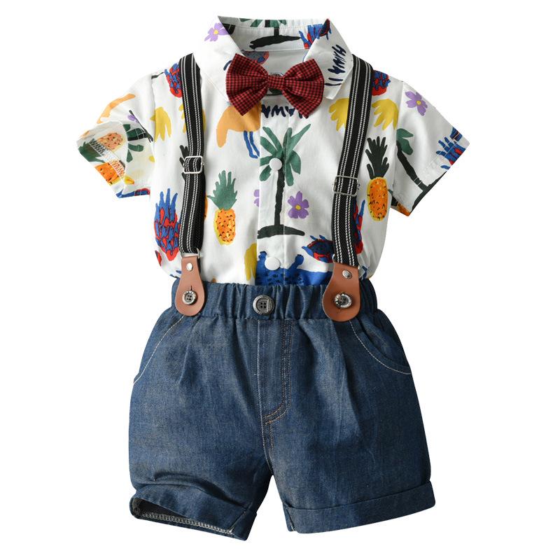 Summer Short Sleeve Gentleman s Children s Two-Piece Set 120 как