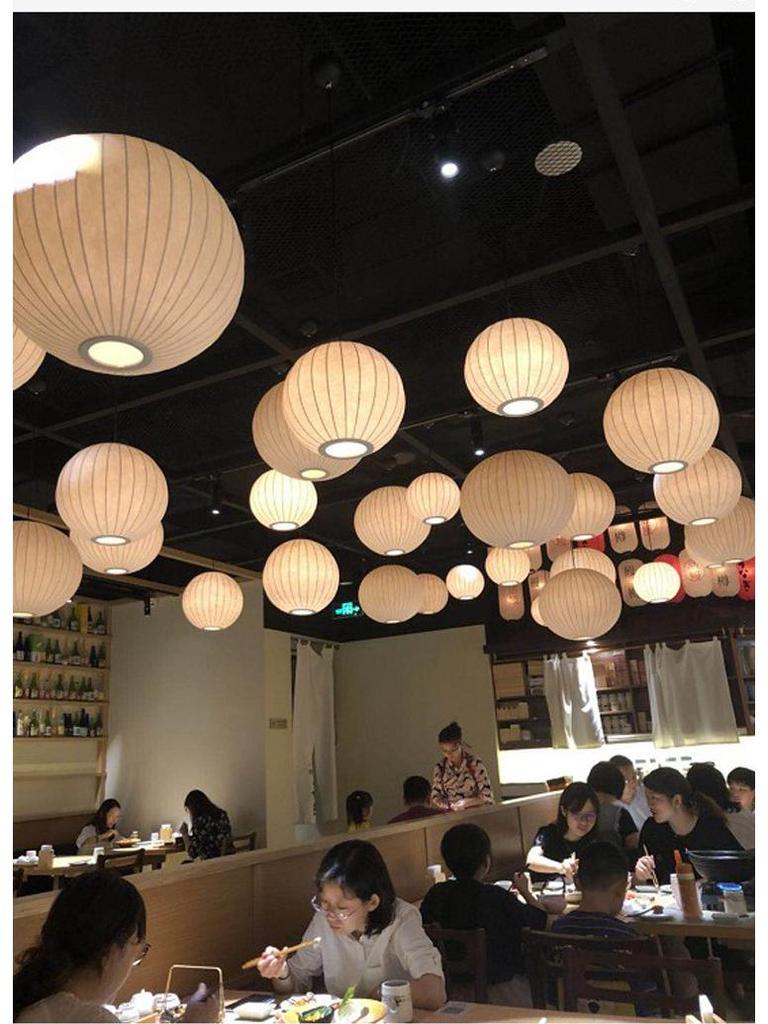 Nordic Modern UFO Fabric Lantern Pendant for Teahouse, Restaurant, or Study - Japanese and Chinese Inspired Decor.