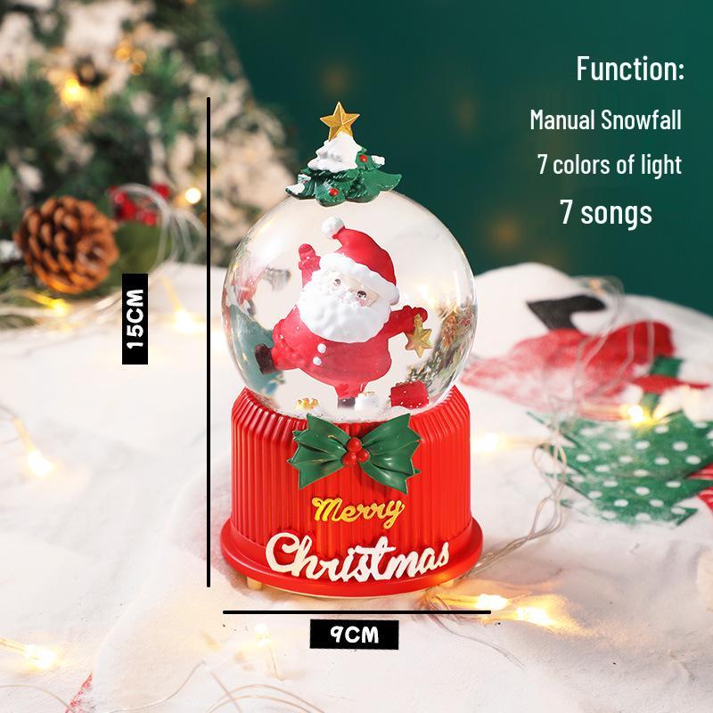 Children's Christmas Decorations: Crystal Ball Music Box Ornament for Tabletop