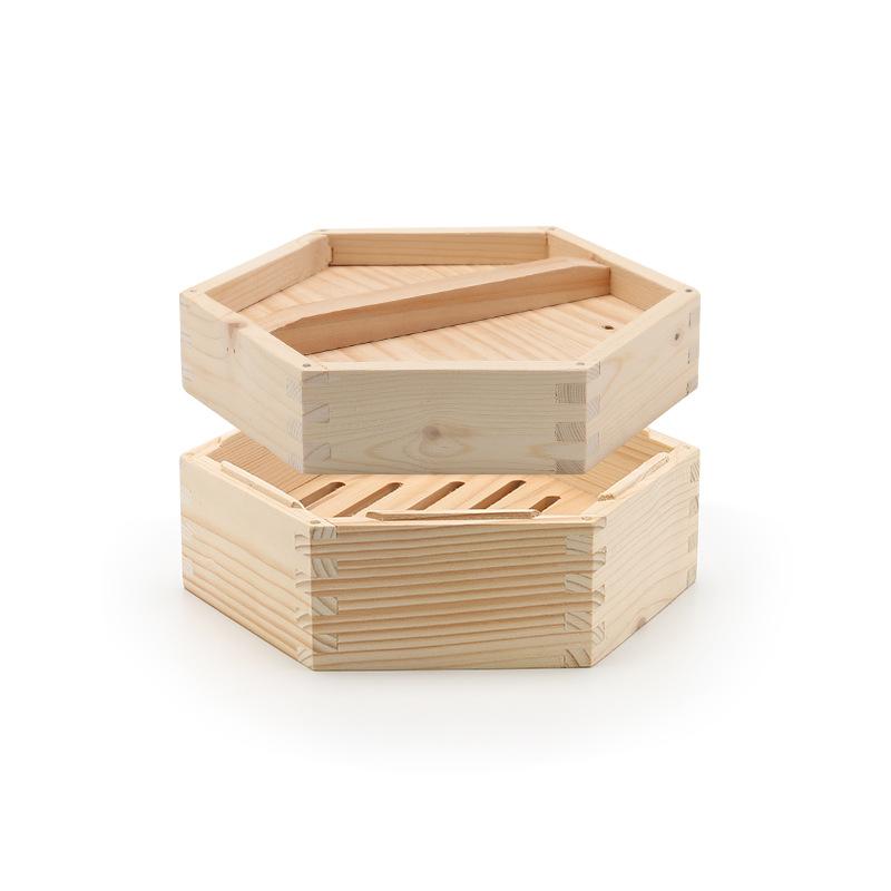 Wooden Hexagonal Steamer Cantonese Dim Sum Steamed Grid Multi-size Heat Resistant Household Pastry Steamer Kitchen Cookware Tool
