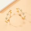 Retro Butterfly Charms Hoop Earrings for Women Golden Silver Round Circle Dangle Earrings Geometry Metal Statement Jewelry