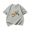 Realistic Watercolor Sea Turtle Graphic Tee Kids Pure Cotton Crew Neck Print T Shirt Short Sleeve Muticolor Tops Boys Girls