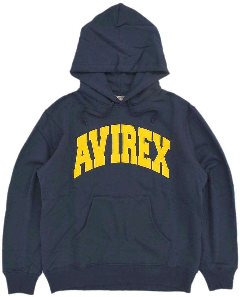 Avirex DAILY PULLOVER SWEAT PARKA LOGO Pullover Sweatshirt Hoodie with Logo M 120 Navy / / 783-3931006 Men's