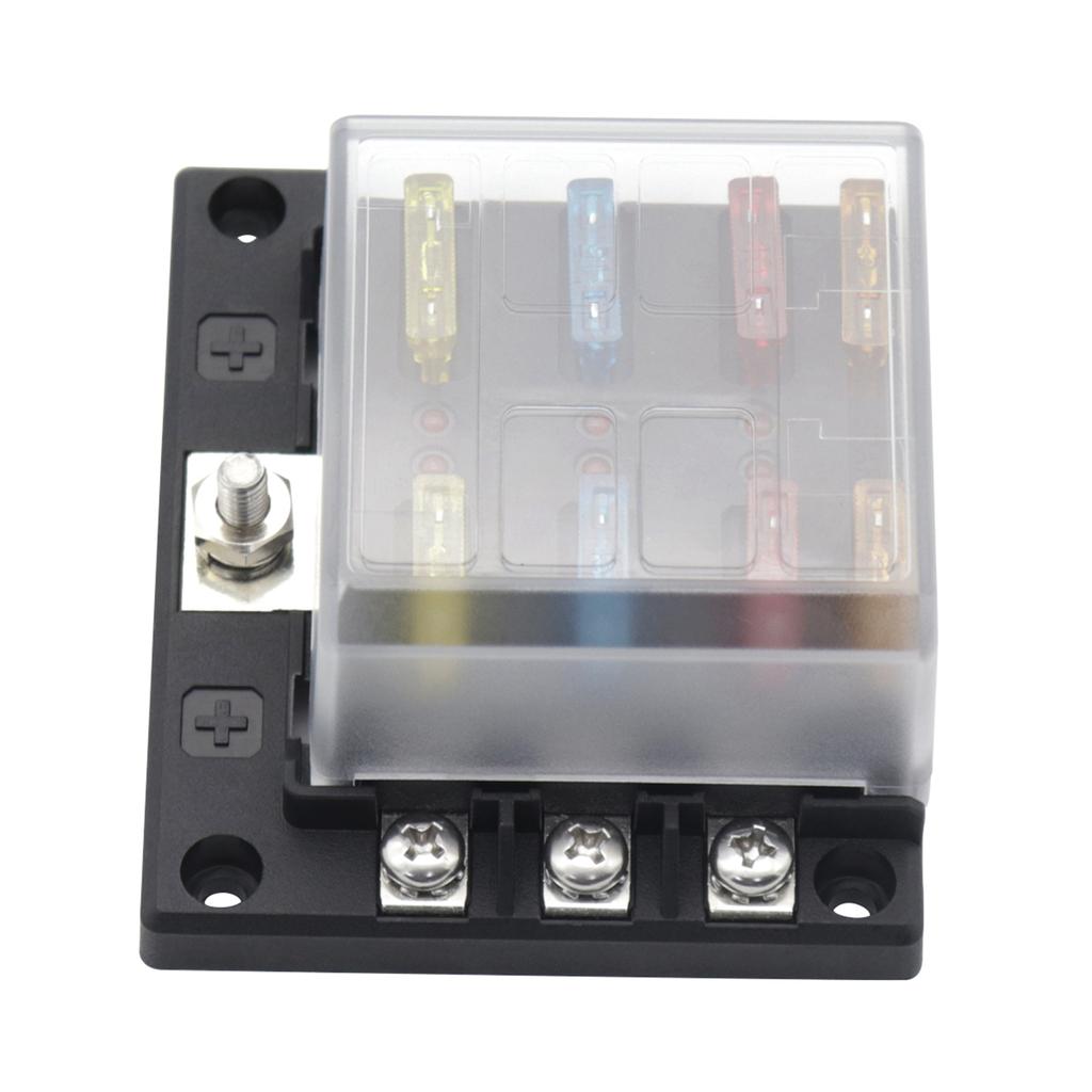 6 Way Blade Fuse Block Fuse Box Holder with LED Indicator 16Pcs Fuses for Automotive Car Truck Boat