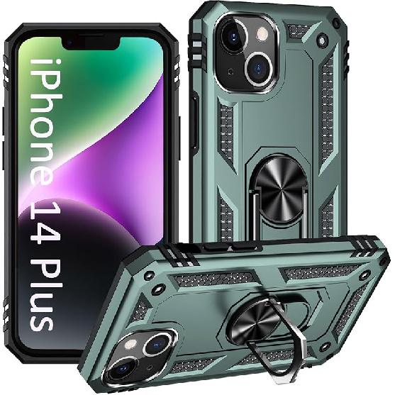 

Чехол для телефона ADDIT для iPhone 14, с кольцом-подставкой, регулируемой подставкой, военного класса, усиленная защита, противоударный, защита от отпечатков пальцев, поддержка iPhone 14 Pro Max [6.7 ] чирковый