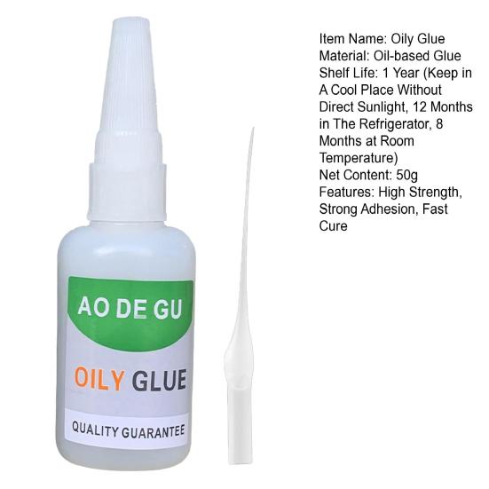 50G Oily Glue with Dropper High Strength Strong Adhesion Universal Glue Fast Cure Instant Bonding Welding Glue for Metal Wood Ceramics Leather Glass
