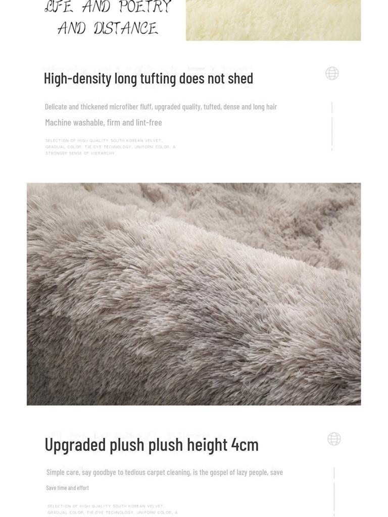 Plush Long Hair Bedside & Living Room Carpet