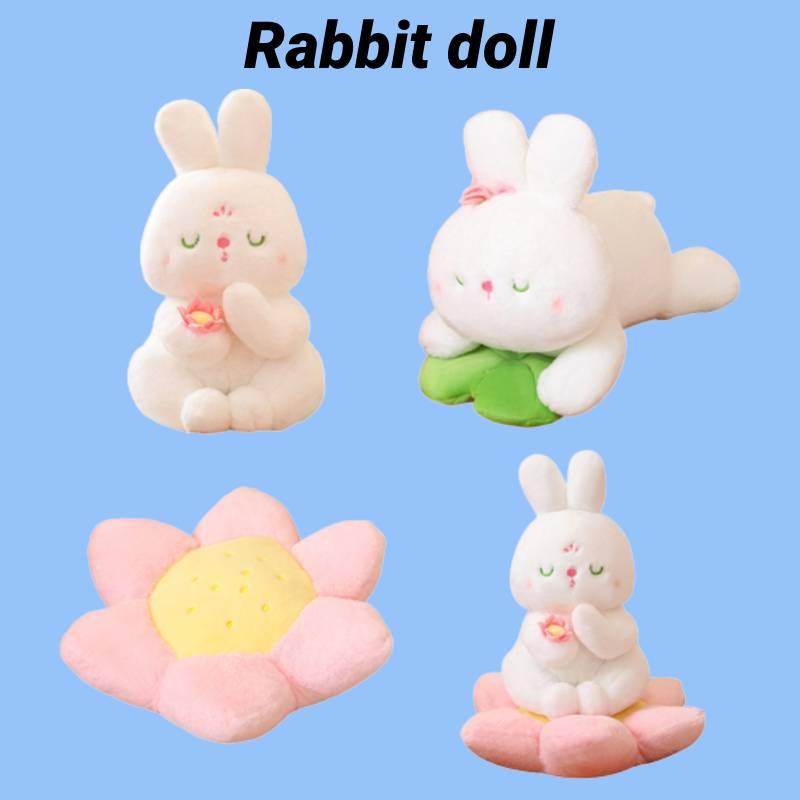 New Bunny Plush Toy Doll Soft And Fluffy Lotus Seat Cushion Sitting Rabbit Ideal Gift For Kids Bunny Plush)
