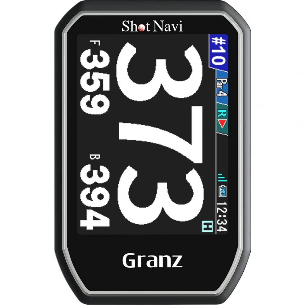 Shot Navi Granz BK Golf GPS Touch Panel Big Letters Ultra Lightweight 54g Made In Japan Equipped with the Latest GPS Chip Compatible with Michibiki