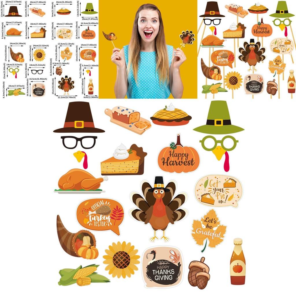 American Style Thanksgiving Day Decor Photo Booth Props For Holiday Party Fun