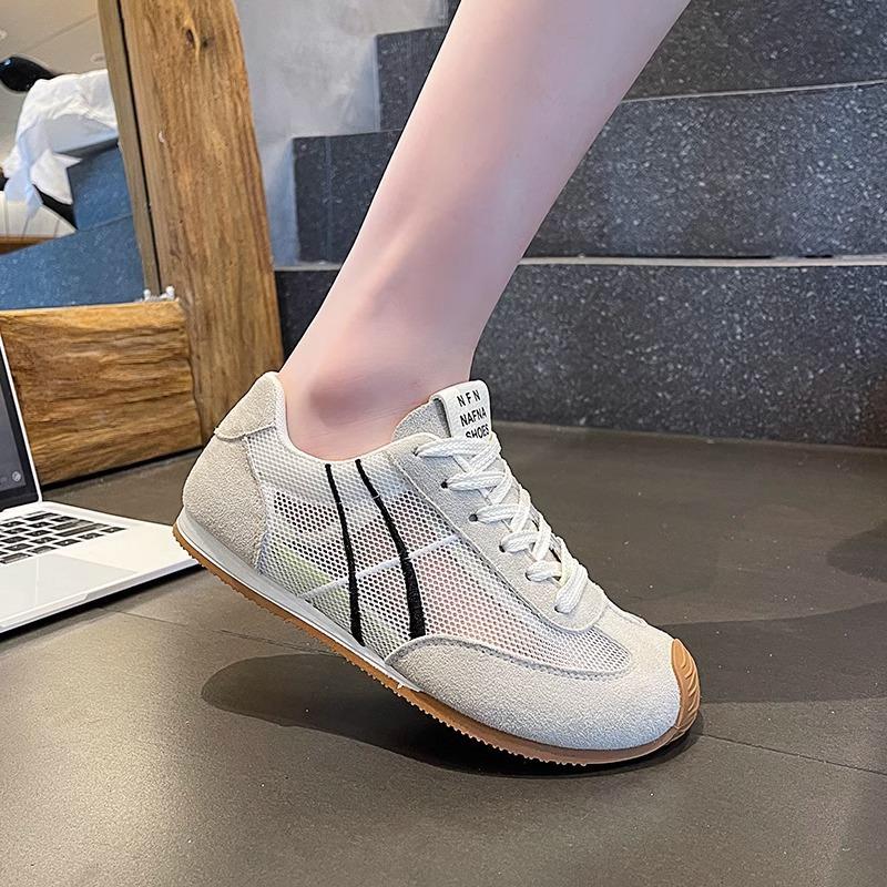 Mesh German training shoes women's 2025 summer new foreign trade flat-bottomed Forrest Gump shoes versatile casual sports shoes