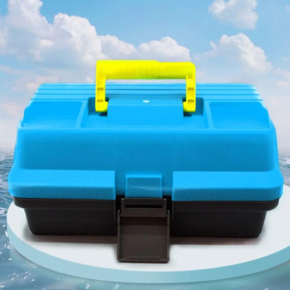 With Handle Fishing Tackle Box 3 Layers Hardware Storage Box Fishing Gear Box  Outdoor Sports