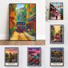 Hanoi Vietnam Train Street Poster Colourful Southeast Asia Cityscape Art Print Ha Long Bay Travel Poster Vietnam Landscape Decor