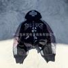 Unisex Oversized Hooded Sweatshirt With 3D Printed Graphic Streetwear Style Black Casual Long Sleeve Zip-Up
