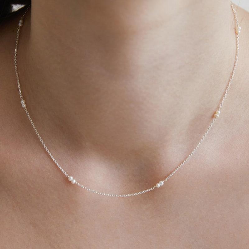

TATIANA (925 Silver) Pearl Connect Chain Necklace NZ2411 Gold Plated