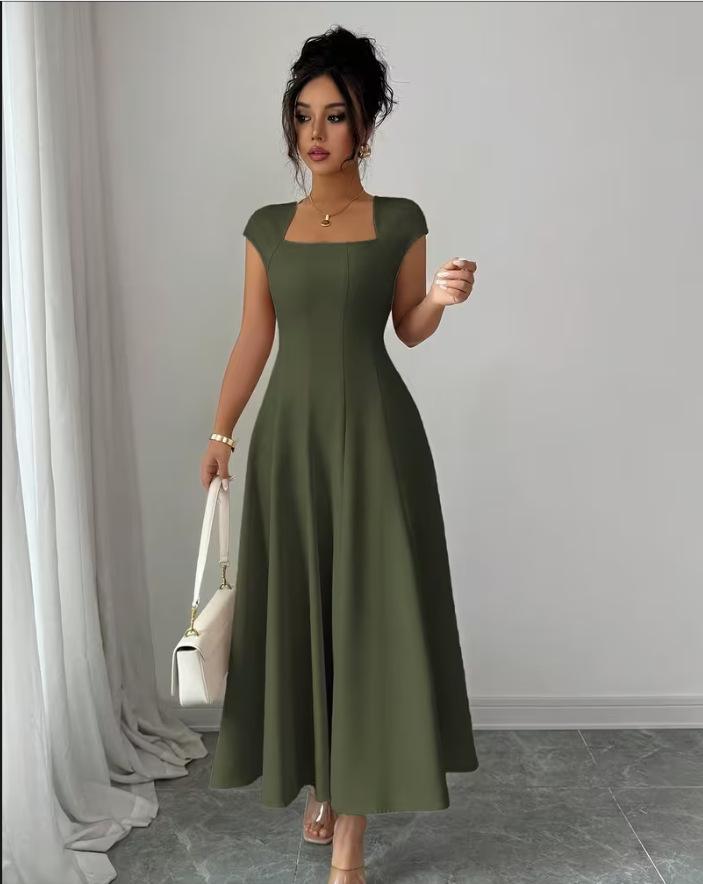 2026 Elegant European & American Slim-Fit A-Line Dress