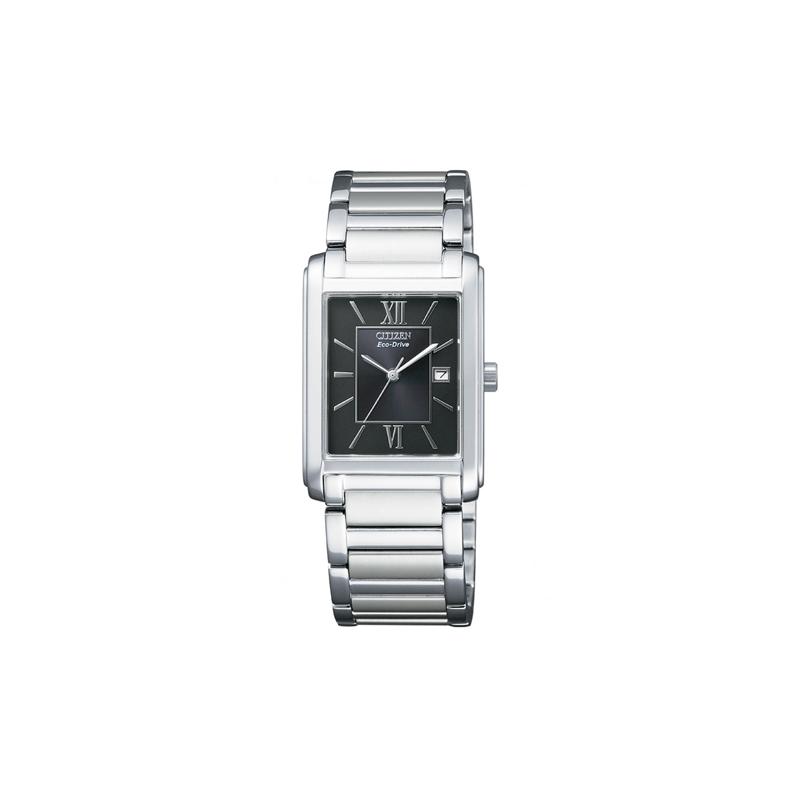 CITIZEN 30 meters waterproof casual solar Quartz Steel Strap men s watch black dial FRA59-2431 чёрный